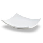 Front of the House DAP038WHP23 Origami 5" Bright White Square Porcelain Plate - 12/Case