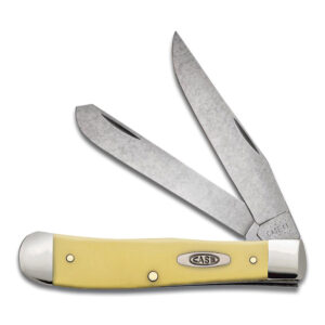 Case Yellow Synthetic Trapper 4-1/8" Closed (3254 CS), Slipjoint (non-locking) - 00161