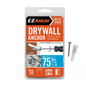 E‑Z Ancor Twist‑N‑Lock™ 75 lbs Drywall Anchors (50‑Pack, Part #25310)