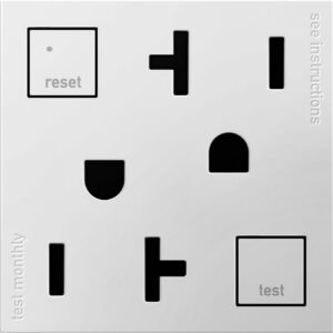 Legrand adorne Tamper-Resistant Self-Test Electrical GFCI Outlet, 15A, White Finish, AGFTR2152W4