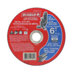 Freud Metal Cut-Off Discs 6" x 0.045" x 7/8", Aluminum Oxide, Coated/Bonded Grit, Angle Grinder Compatible, Thin Fast Cutting Wheels, 10 Pack