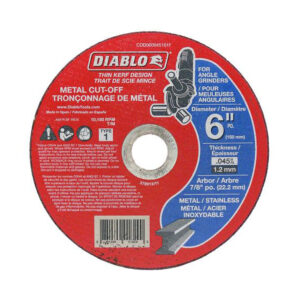 Freud Metal Cut-Off Discs 6" x 0.045" x 7/8", Aluminum Oxide, Coated/Bonded Grit, Angle Grinder Compatible, Thin Fast Cutting Wheels, 10 Pack
